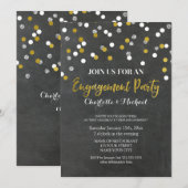 Gold Silver Confetti verlovingsfeest Kaart (Voorkant / Achterkant)