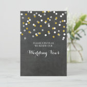 Gold Silver Confetti Vow Renewal Invitation Kaart (Staand voorkant)