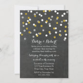 Gold Silver Confetti Vow Renewal Invitation Kaart (Achterkant)
