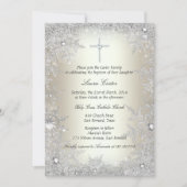 Gold Silver Crystal Snowflake Baptism/Christening Kaart (Voorkant)