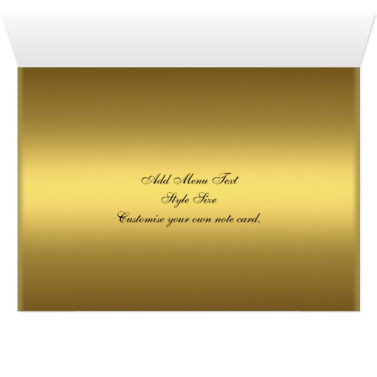 Gold Silver Diamond Black Jewel Menu Note Kaart (Binnen Horizontaal (Onder))