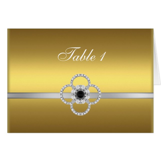 Gold Silver Diamond Black Jewel Table Kaart 1 (Voorkant Horizontaal)