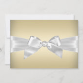 Gold Silver Diamond Bow & Tiara Quinceanera Invite Kaart (Achterkant)