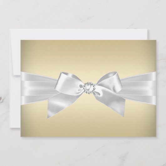 Gold Silver Diamond Bow & Tiara Quinceanera Invite Kaart (Achterkant)