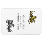 Gold Silver Dragon bewaart de Datummagneet Magneet (Horizontaal)