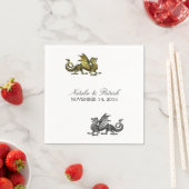 Gold Silver Dragon Wedding Paper Napkins Servetten (Insitu)