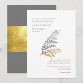 Gold & Silver Elegant Winter Wedding Kaart (Voorkant / Achterkant)