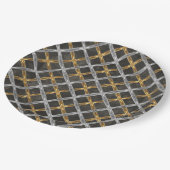 Gold, Silver en Black Laced Pattern Papieren Bordje (Gekanteld)