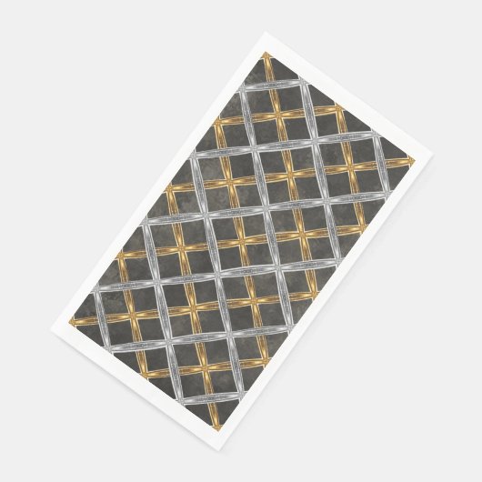 Gold, Silver en Black Laced Pattern Servet (Hoek)