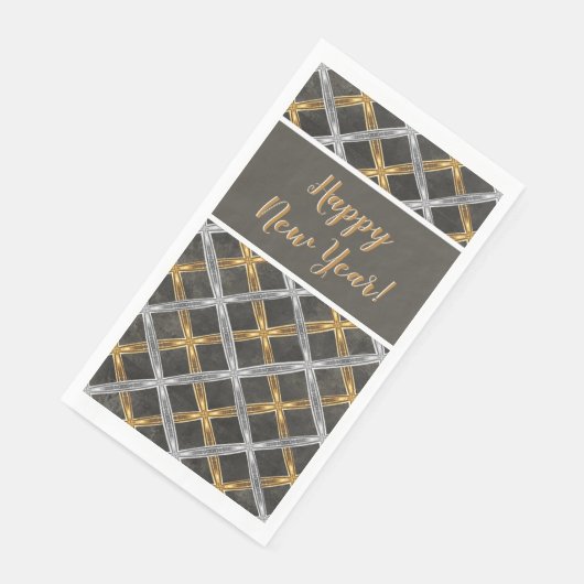 Gold, Silver en Black Laced Pattern Servet (Hoek)