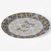 Gold, Silver en Grey Laced Diamonds Pattern Papieren Bordje (Gekanteld)