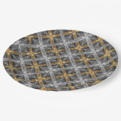 Gold, Silver en Grey Laced Diamonds Pattern Papieren Bordje (Gekanteld)