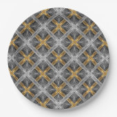 Gold, Silver en Grey Laced Diamonds Pattern Papieren Bordje (Voorkant)