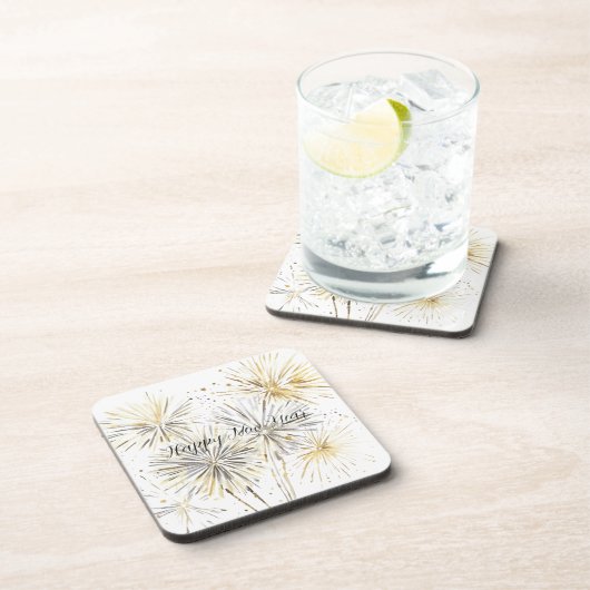 Gold Silver Fireworks New Year's Eve or Day Bier Onderzetter (Rechterzijde)