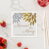 Gold Silver Floral Marriott and Merry Christmas Servet (Insitu)