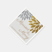 Gold Silver Floral Marriott and Merry Christmas Servet (Hoek)