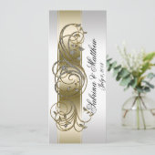 Gold Silver Formal Wedding Program Prayer Programmakaart (Staand voorkant)
