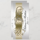 Gold Silver Formal Wedding Program Prayer Programmakaart (Voorkant / Achterkant)