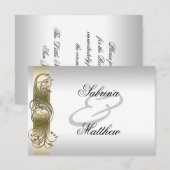 Gold Silver  Formele Ontvangkaart Kaart (Voorkant / Achterkant)