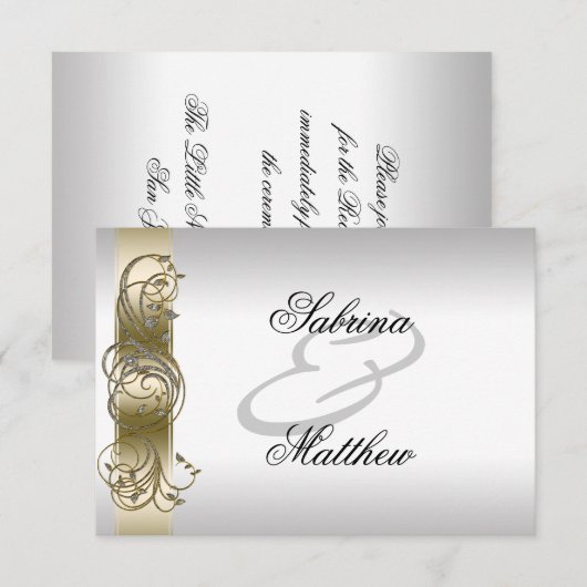 Gold Silver  Formele Ontvangkaart Kaart (Voorkant / Achterkant)