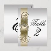 Gold Silver  Formele Tabel Nummer Briefkaart (Voorkant / Achterkant)