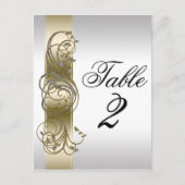 Gold Silver  Formele Tabel Nummer Briefkaart (Voorkant)