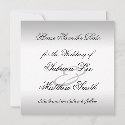 Gold Silver  Formulier sparen de Datum Save The Date (Achterkant)