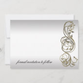 Gold Silver  Formulier sparen de Datum Save The Date (Achterkant)
