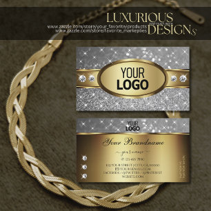 Gold Silver Glitter Sparkle Stars Jewelen met Logo Visitekaartje
