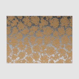 Gold Silver Grey Floral Print Succulent Pattern Tissuepapier