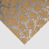 Gold Silver Grey Floral Print Succulent Pattern Tissuepapier (Detail)