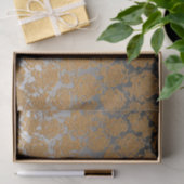 Gold Silver Grey Floral Print Succulent Pattern Tissuepapier (Geschenk)