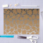 Gold Silver Grey Floral Print Succulent Pattern Tissuepapier (Craft)