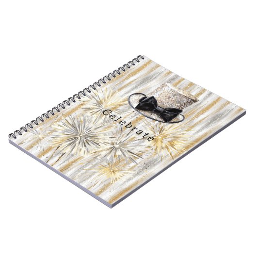 Gold Silver Hat New Year Notitieboek (Linkerzijde)