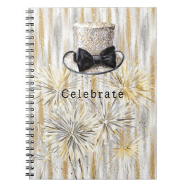 Gold Silver Hat New Year Notitieboek