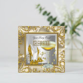 Gold Silver High Hiel Shoes Champagne Kaart (Staand voorkant)