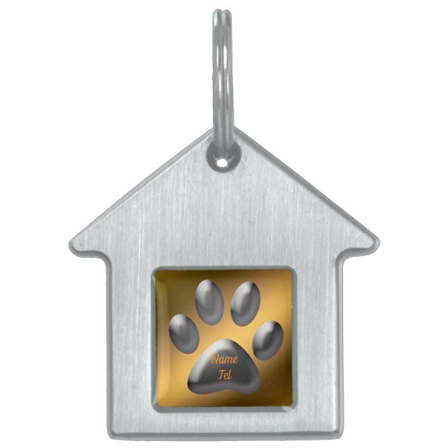 Gold Silver Huisdieren Naamplaatje (Voorkant)