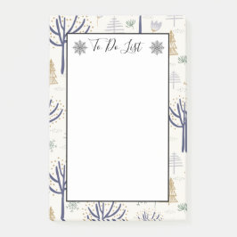 Gold Silver-kerstbomen die op een lijst staan Post-it® Notes