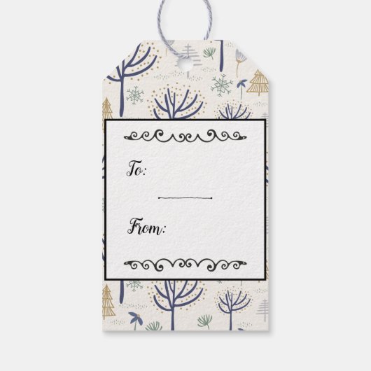 Gold Silver-kerstbomen Licht op maat Cadeaulabel (Achterkant)