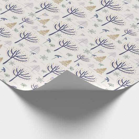 Gold Silver-kerstbomen Lichten en siervoorwerpen Cadeaupapier (Hoek)