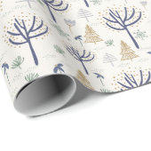 Gold Silver-kerstbomen Lichten en siervoorwerpen Cadeaupapier (Rol Hoek)