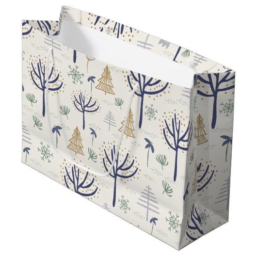 Gold Silver-kerstbomen Lichten en siervoorwerpen Groot Cadeauzakje (Voorkant Gekanteld)