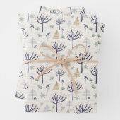 Gold Silver-kerstbomen Lichten en siervoorwerpen Inpakpapier Vel (In situ)