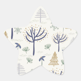 Gold Silver-kerstbomen Lichten en siervoorwerpen Ster Sticker