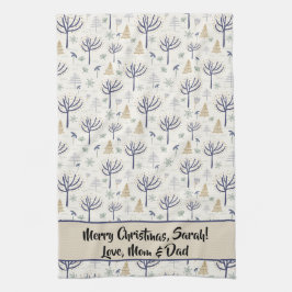 Gold Silver-kerstbomen Lichten en siervoorwerpen Theedoek