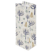 Gold Silver-kerstbomen Lichten en siervoorwerpen Wijn Cadeautas (Achterkant Gekanteld)