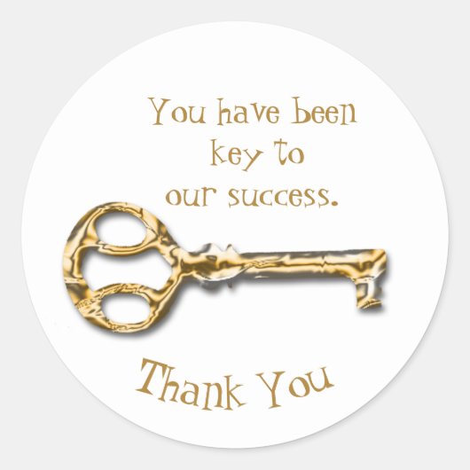 Gold Silver Key Business-waardering voor werknemer Ronde Sticker (Voorkant)