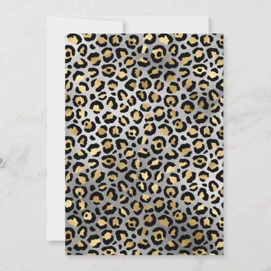 Gold Silver Leopard Painted Black 40th Birthday Kaart (Achterkant)