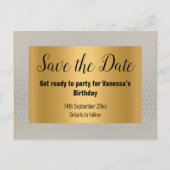 GOLD SILVER LEOPARD PRINT Save the Date Aankondigingskaart (Voorkant)