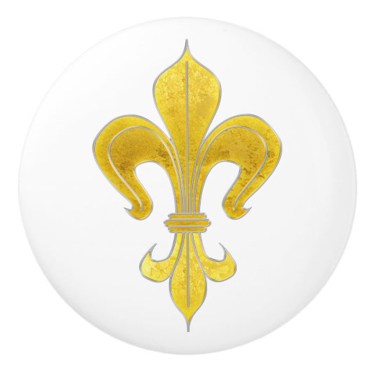 Gold & Silver Lily + je rug. en ideeën Keramische Knop (Voorkant)